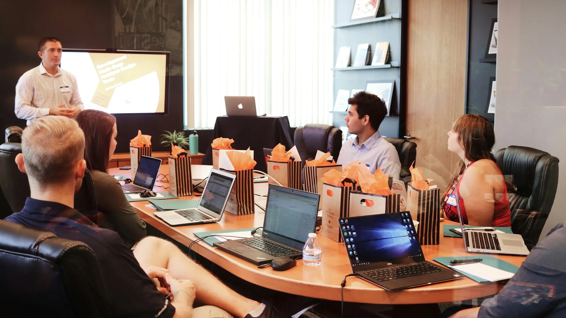 Marketing team reviewing campaign plans