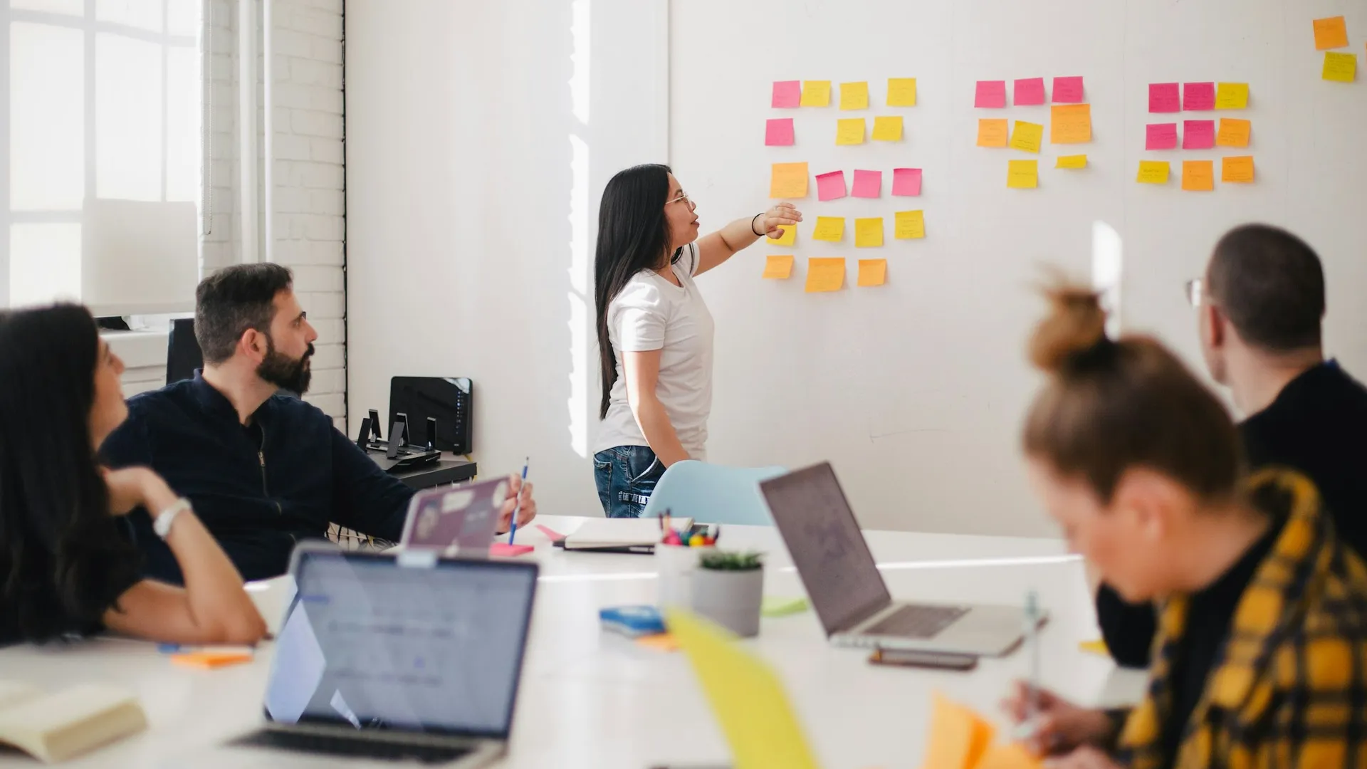 Marketing team planning a brand campaign together